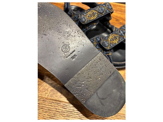 Sandali Chanel Dad in denim blu 38,5 - vista 3