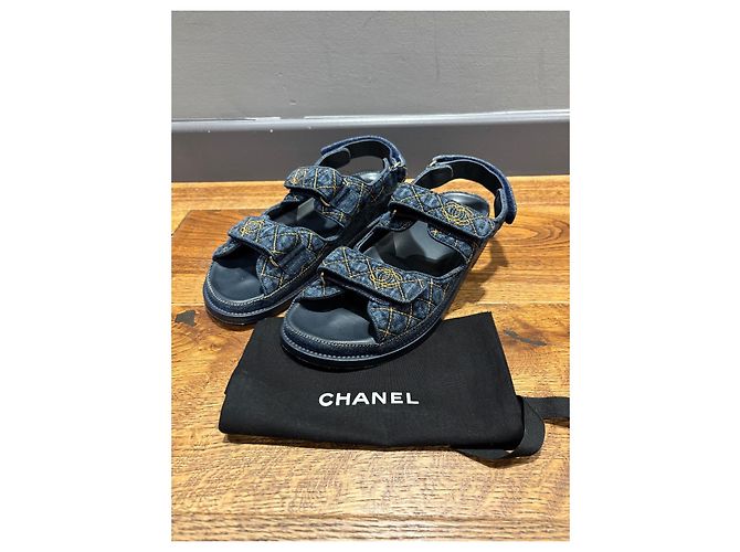 Sandali Chanel Dad in denim blu 38,5 - vista 5