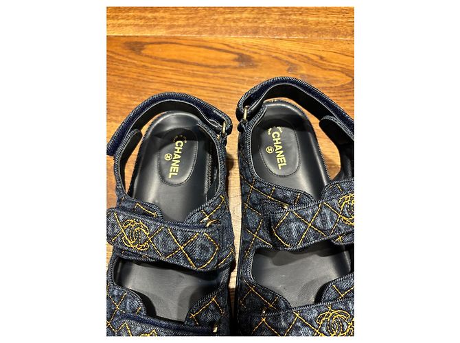 Sandali Chanel Dad in denim blu 38,5 - vista 6