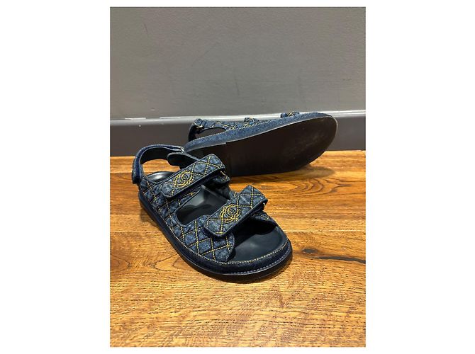 Sandali Chanel Dad in denim blu 38,5 - vista 7