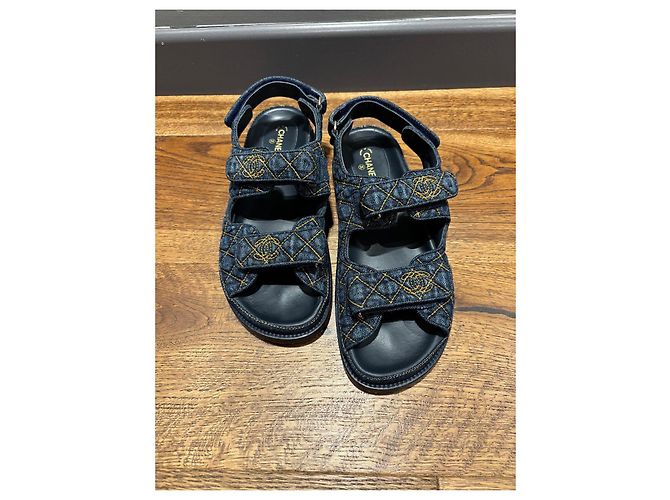 Sandali Chanel Dad in denim blu 38,5 - vista 8