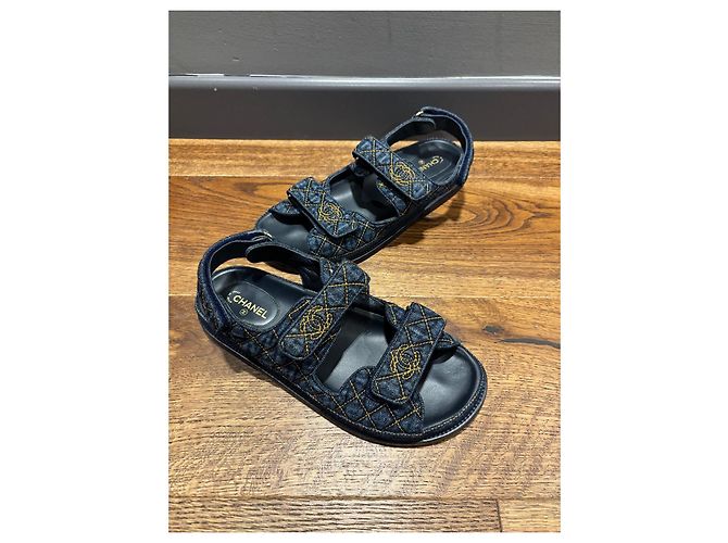 Sandali Chanel Dad in denim blu 38,5 - vista 9