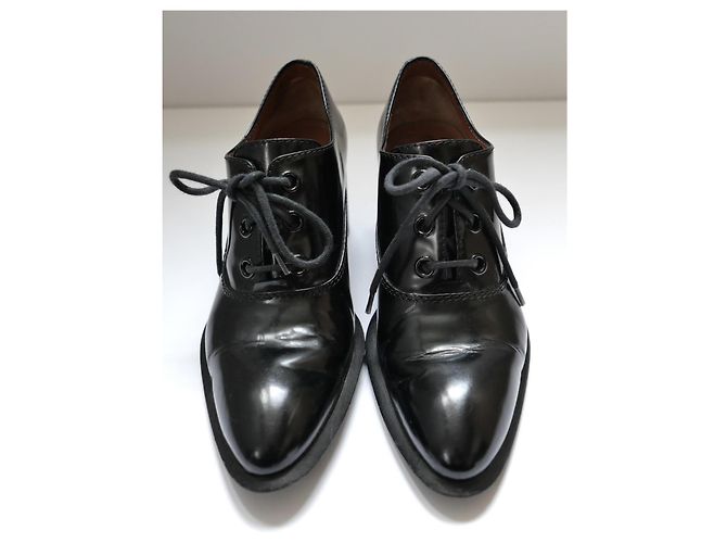 Céline x Phoebe Philo Schnürschuhe mit Absatz Resort 2015 Schwarz - Ansicht 2
