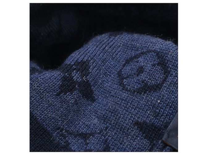 Louis Vuitton Navy Wool Knit Hat Navy blue - view 6