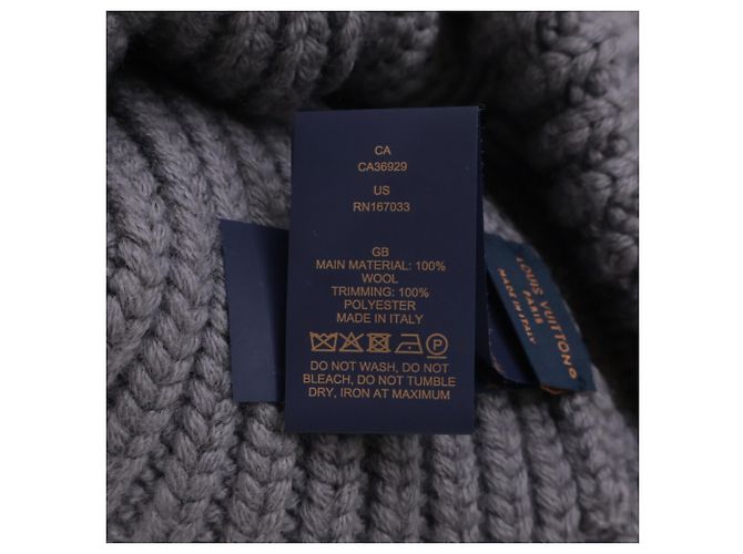 Dunkelgraue Strickmütze von Louis Vuitton Anthrazitgrau - Ansicht 5