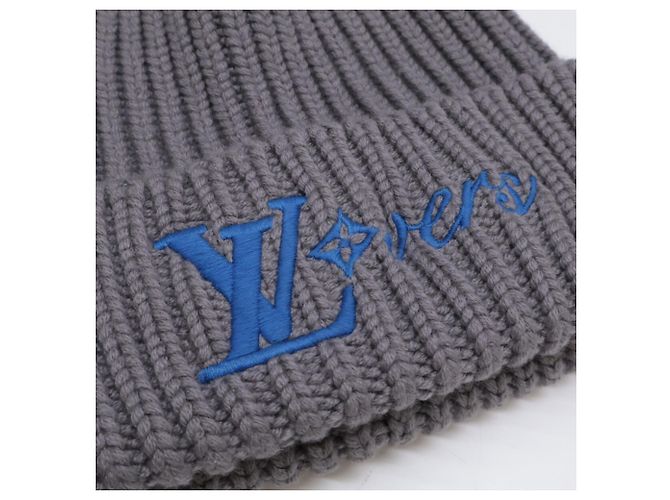 Dunkelgraue Strickmütze von Louis Vuitton Anthrazitgrau - Ansicht 6