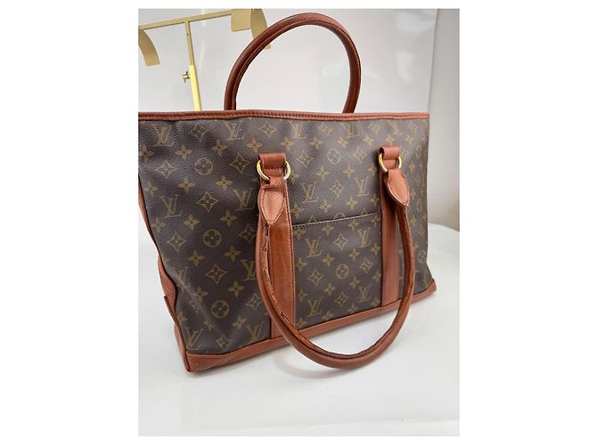 Borsa Tote Sac Weekend PM in pelle Monogram Louis Vuitton marrone 291 - vista 10