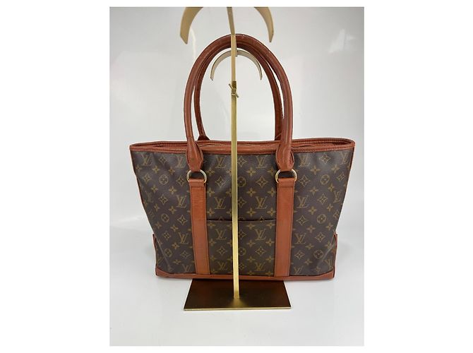 Borsa Tote Sac Weekend PM in pelle Monogram Louis Vuitton marrone 291 - vista 4