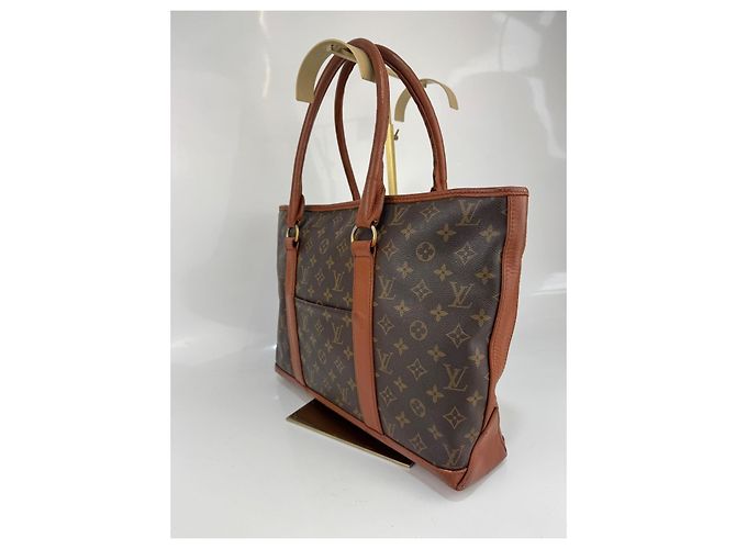 Borsa Tote Sac Weekend PM in pelle Monogram Louis Vuitton marrone 291 - vista 6