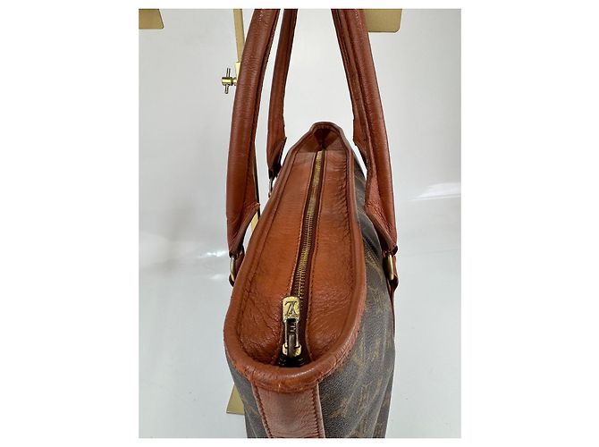 Borsa Tote Sac Weekend PM in pelle Monogram Louis Vuitton marrone 291 - vista 7