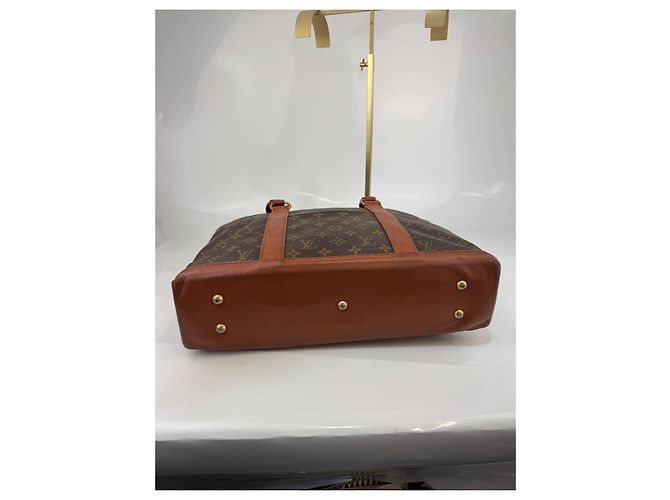 Borsa Tote Sac Weekend PM in pelle Monogram Louis Vuitton marrone 291 - vista 8