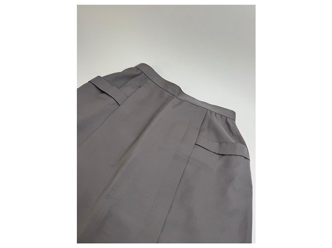 Gonna in lana vintage Dior grigia M Grigio - vista 12