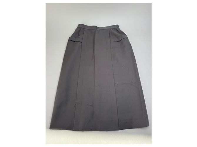 Gonna in lana vintage Dior grigia M Grigio - vista 14