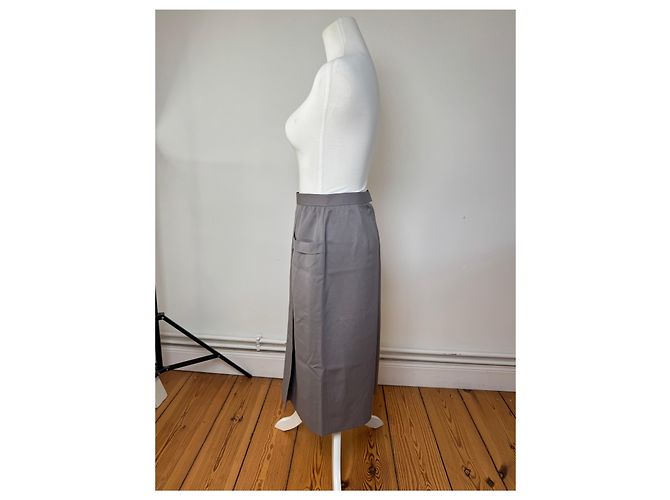 Gonna in lana vintage Dior grigia M Grigio - vista 2