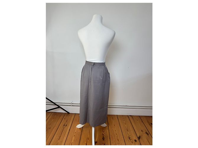 Gonna in lana vintage Dior grigia M Grigio - vista 3