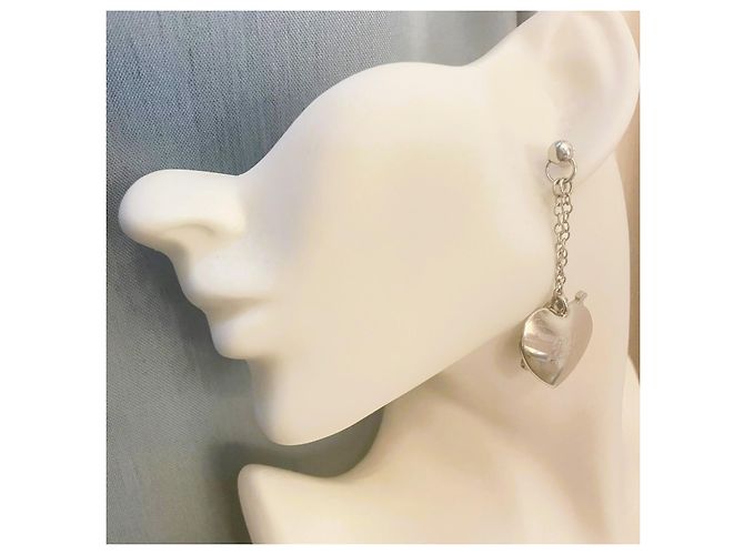 Iconici orecchini acciaio argento DOLCE & GABBANA  con cuore e chiave della felicità - vista 2