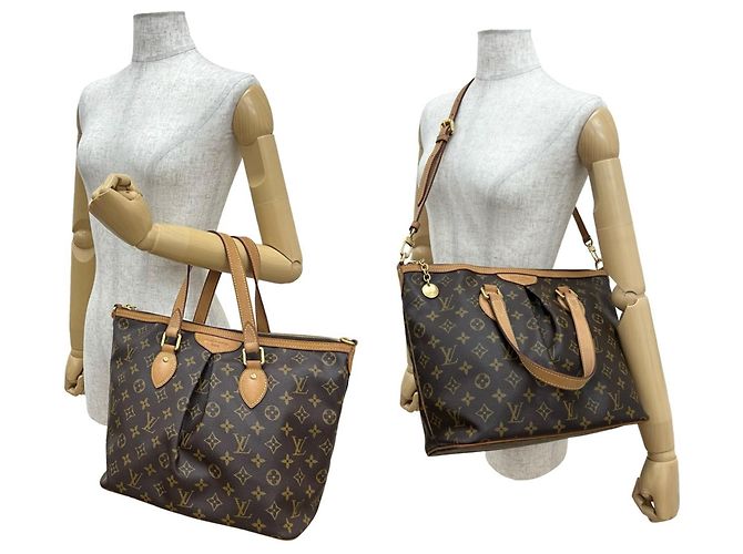 Braune Lederhandtasche Louis Vuitton Palermo PM - Ansicht 2