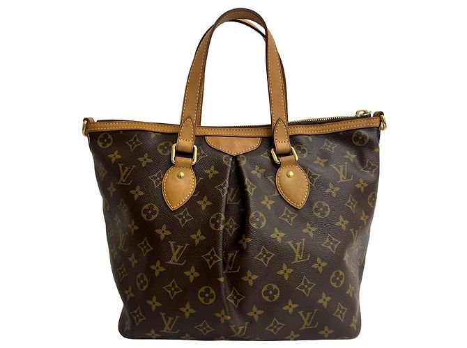 Braune Lederhandtasche Louis Vuitton Palermo PM - Ansicht 3