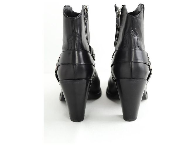 Saint Laurent Botas de cuero negro - vista 2