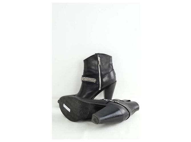 Saint Laurent Botas de cuero negro - vista 5
