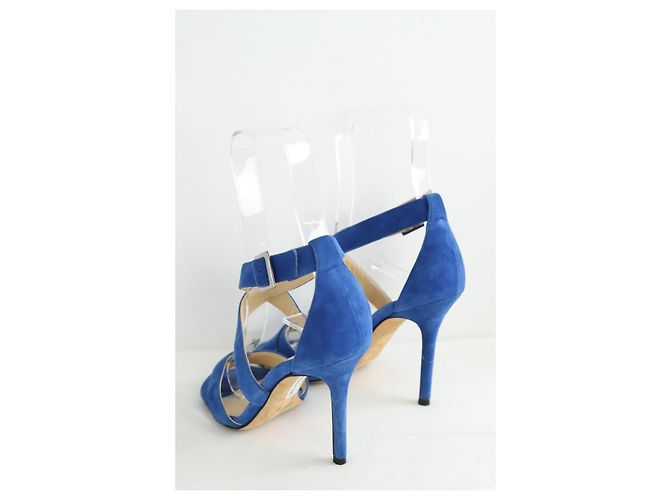 Jimmy Choo Tacchi in camoscio blu - vista 2