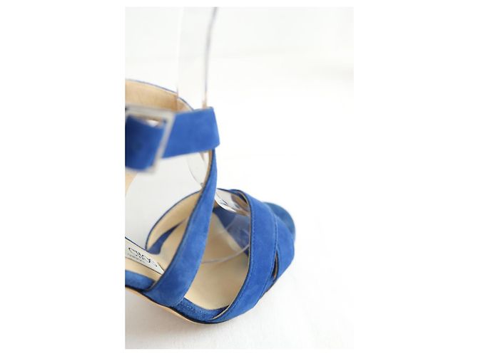 Jimmy Choo Tacchi in camoscio blu - vista 3