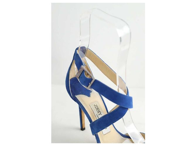 Jimmy Choo Tacchi in camoscio blu - vista 4