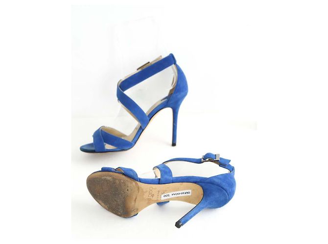 Jimmy Choo Tacchi in camoscio blu - vista 6