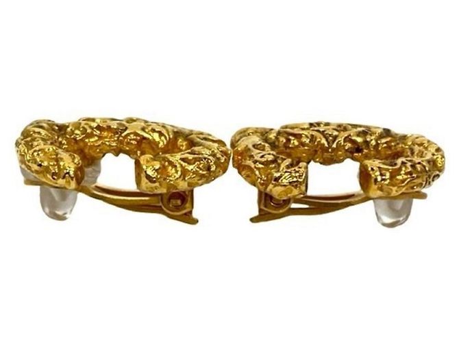 Orecchini vintage Chanel con motivo Coco Mark D'oro - vista 3