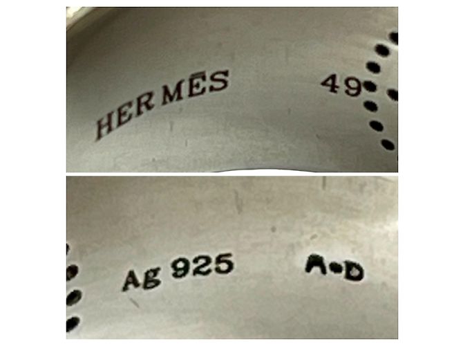 925er Silberring mit Hermès-Logo-Prägung - Ansicht 2