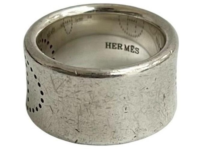 925er Silberring mit Hermès-Logo-Prägung - Ansicht 5