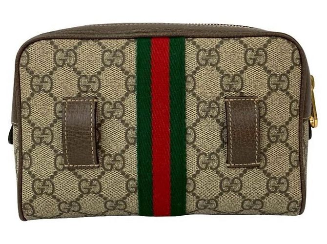Borsa a Spalla in Pelle Ophidia GG Supreme di Gucci Marrone Rosso Verde - vista 3