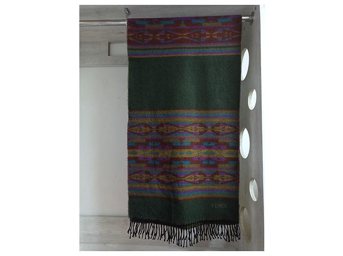 Sciarpa Fendi Verde con Motivo Etnico Multicolore - vista 2
