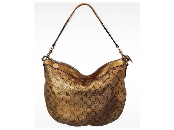 Borsa hobo Gucci in pelle bronzo - vista 2