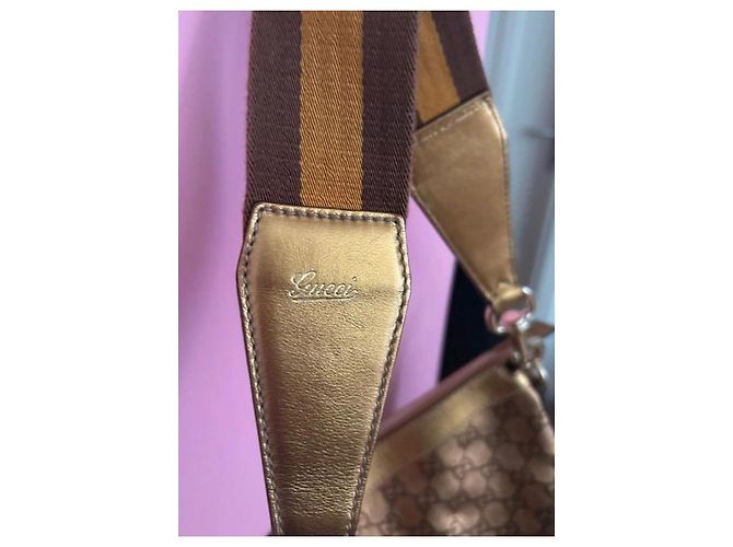 Borsa hobo Gucci in pelle bronzo - vista 7