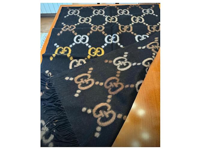 Sciarpa Gucci in lana nera Nero - vista 3