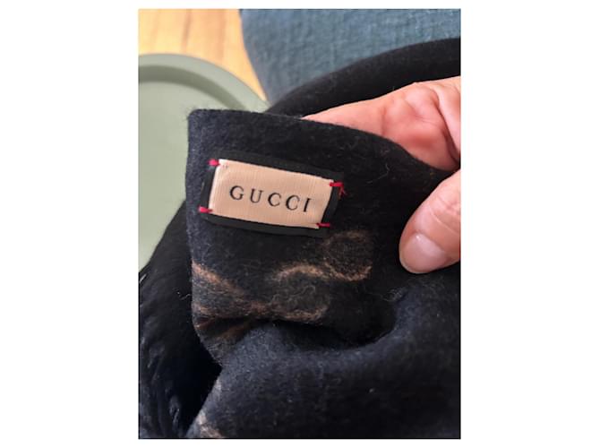 Sciarpa Gucci in lana nera Nero - vista 6