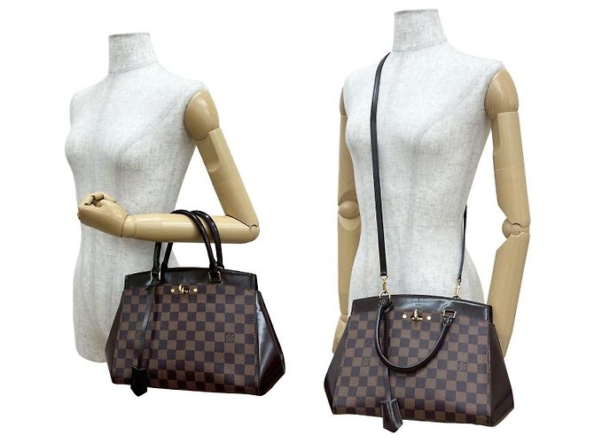 Borsa 2 in 1 in pelle Damier Rivoli BB di Louis Vuitton Marrone - vista 3