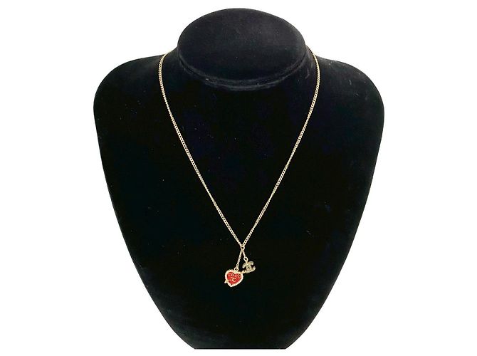 Collana con motivo a cuore Coco Mark di Chanel D'oro Metallico - vista 2