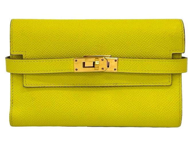 Portafoglio Kelly Hermès in pelle Epsom Giallo - vista 2