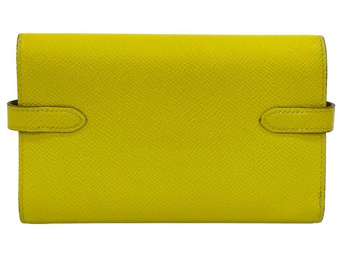 Portafoglio Kelly Hermès in pelle Epsom Giallo - vista 3