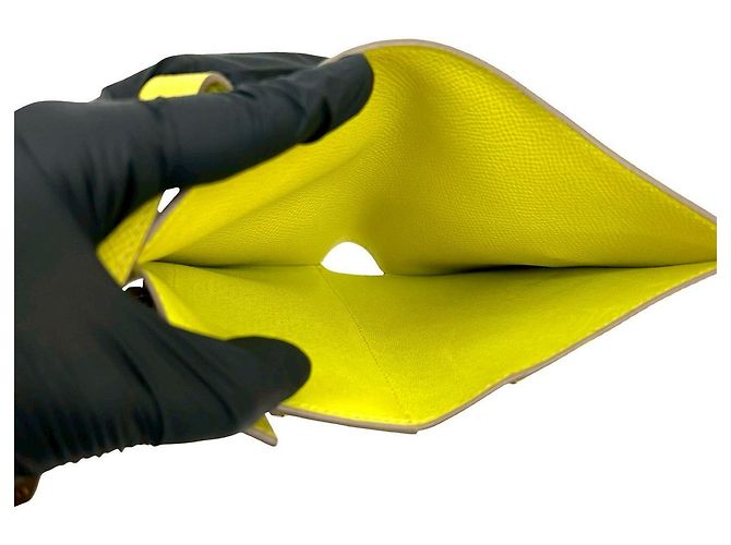 Portafoglio Kelly Hermès in pelle Epsom Giallo - vista 9