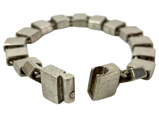 Bracciale a catena quadrata in argento 925 Gucci Metallico - vista 4
