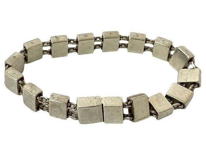 Bracciale a catena quadrata in argento 925 Gucci Metallico - vista 7