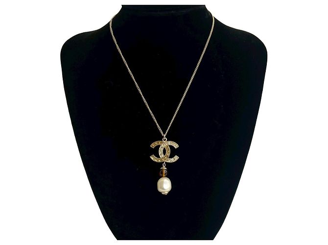 Collana in perle finte Coco Mark di Chanel D'oro Metallico - vista 2