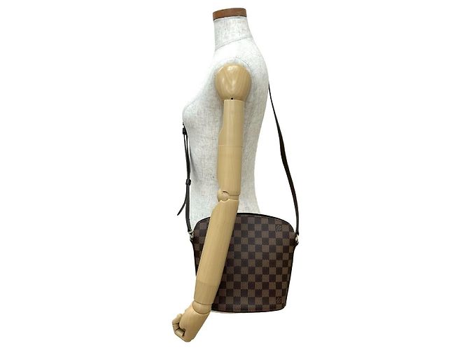 Borsa a Spalla in Pelle Damier Drouot di Louis Vuitton Marrone - vista 3
