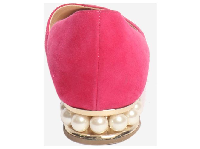 Nicholas Kirkwood Ballerine in suede rosa a punta - taglia EU 37 - vista 4