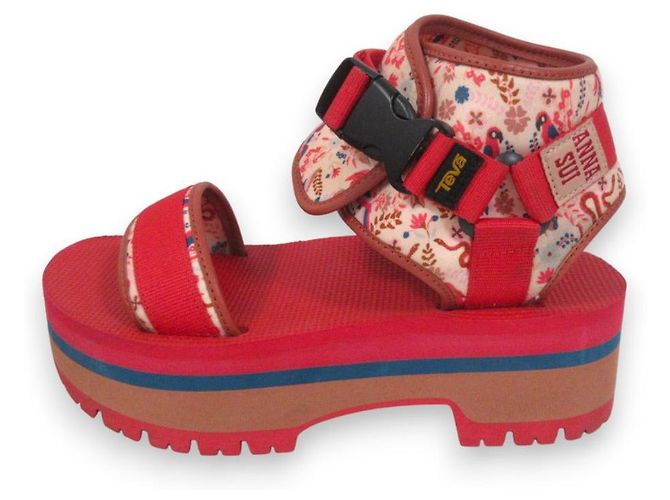 Autre Marque ANNA SUI × Teva Indio Jewel Plattformsandalen Rot - Ansicht 3