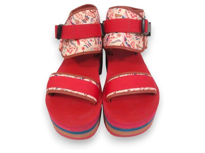 Autre Marque ANNA SUI × Teva Indio Jewel Plattformsandalen Rot - Ansicht 4
