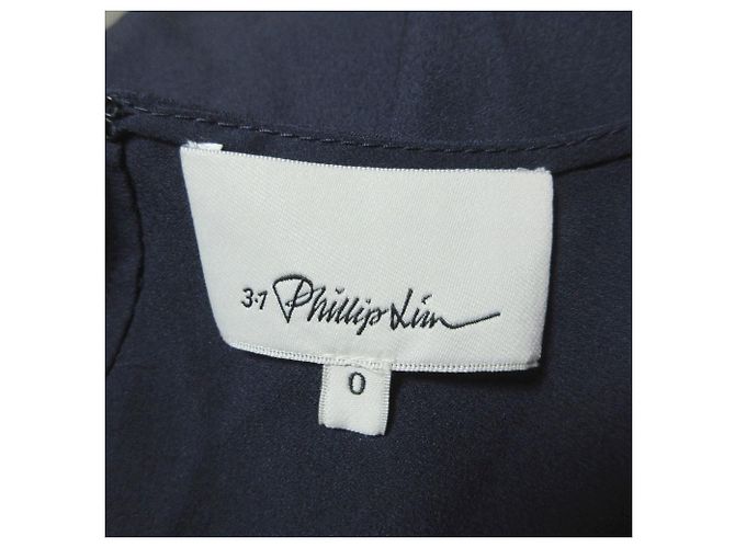 Autre Marque Vestido de seda 3.1 Phillip Lim Azul Azul marino - vista 3